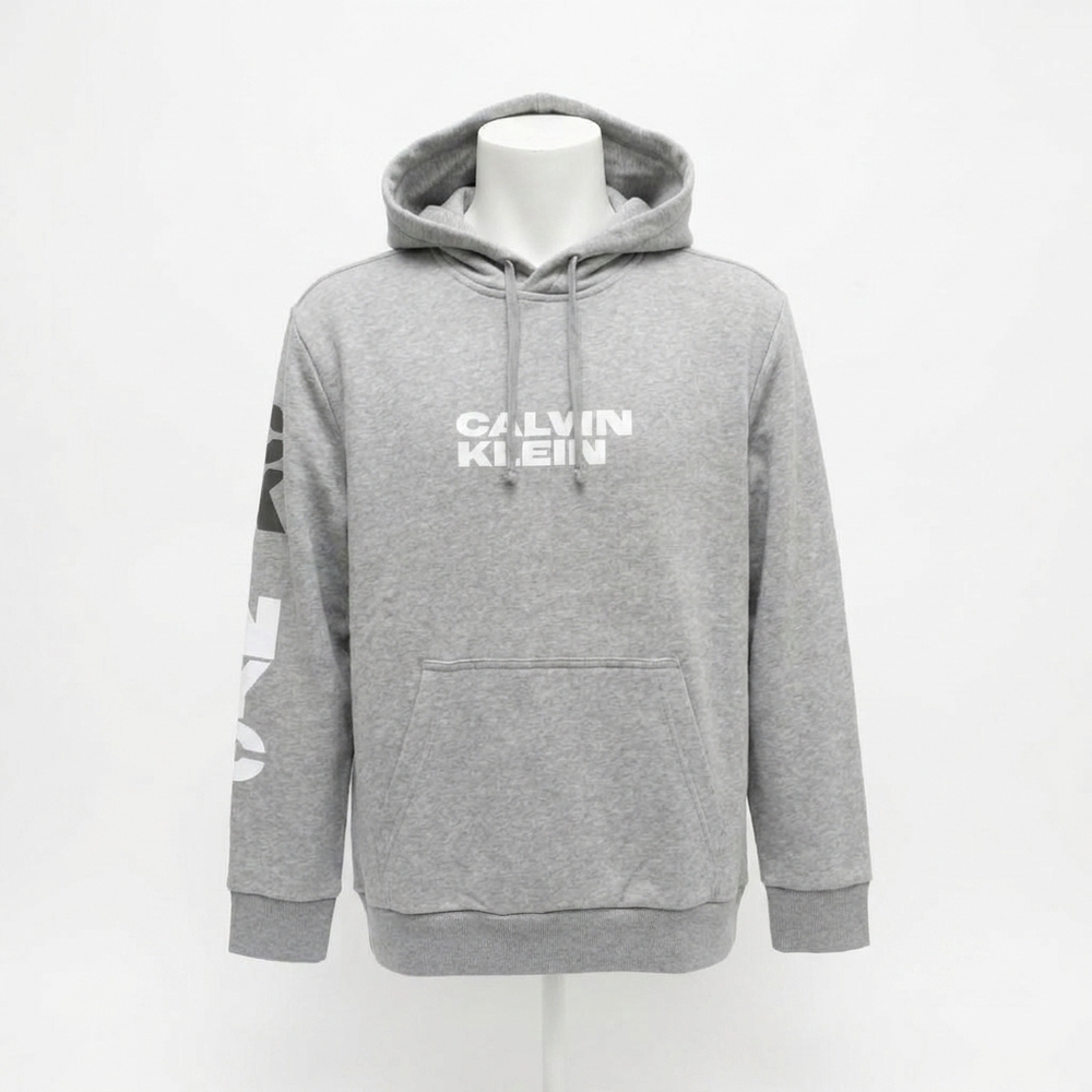 NEW CALVIN KLEIN men's long sleeve nyc triple logo crew neck hoodie in heroic gr
